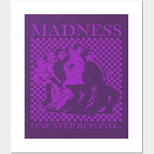 Madness - Retro Checkerboard Purple Posters and Art